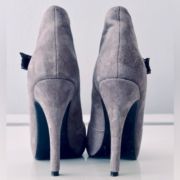 Colin Stuart Grey Leather Booties Size 7.5 - Picture 3 of 4